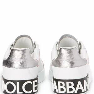 Dolce & Gabbana Silver and White Athletic Shoes